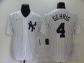 Yankees 4 Lou Gehrig White Nike 2020 Cool Base Jersey,baseball caps,new era cap wholesale,wholesale hats